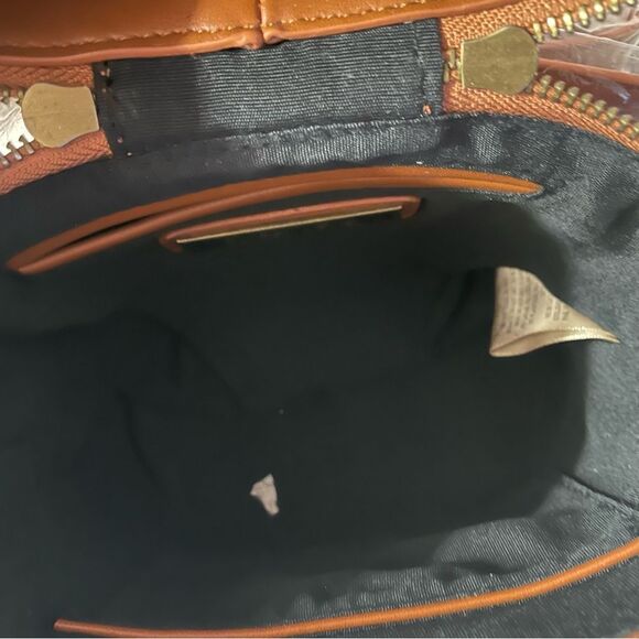 Street Level Faux Hair Brown Faux Leather & Tan Cheetah Print Bucket Bag NWT - Picture 5 of 9